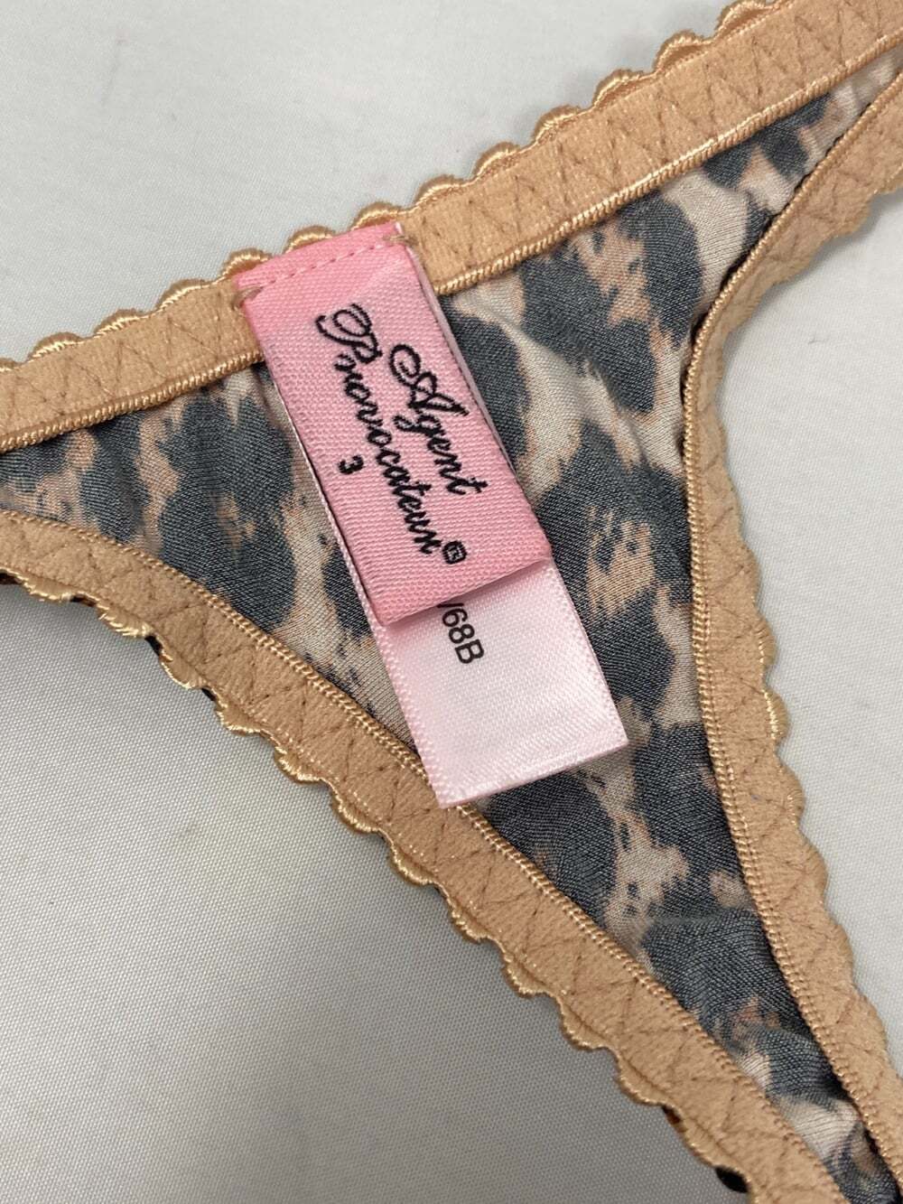 Agent Provocateur Molly Leopard Turquoise Silk Thong AP3 Medium New - Picture 12 of 14